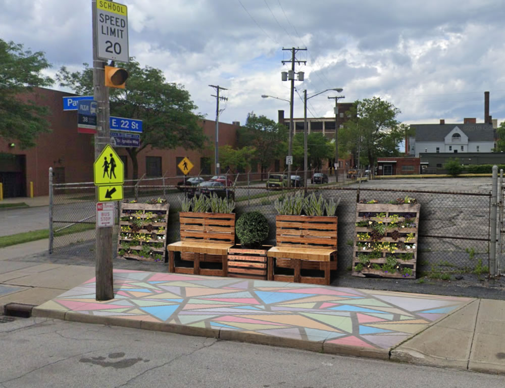 E. 22nd St Bus Stop Photo Perspective