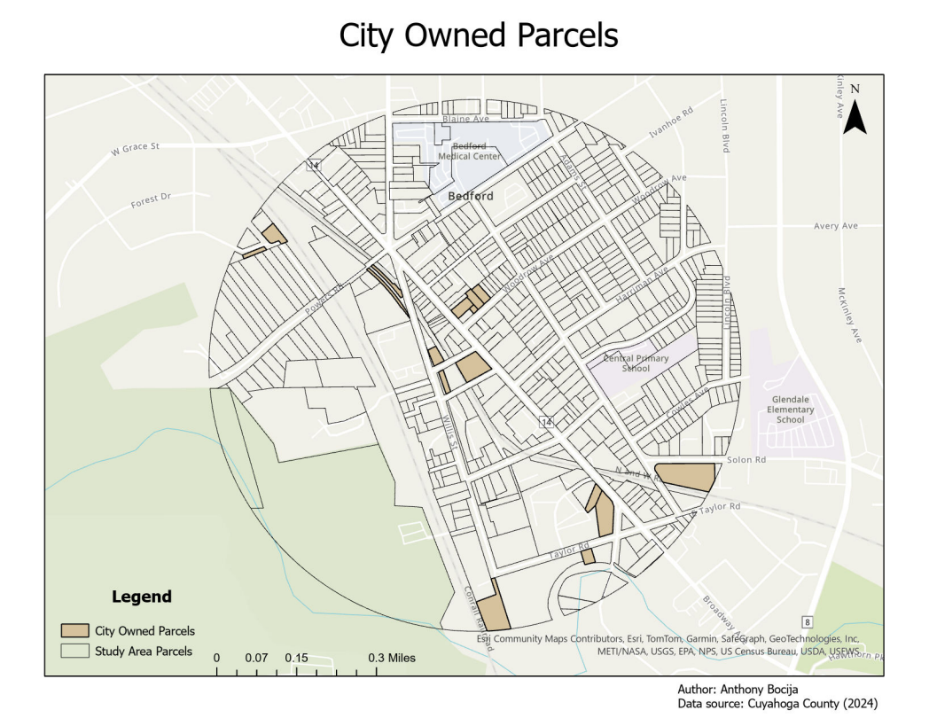 City Owned Parcels map