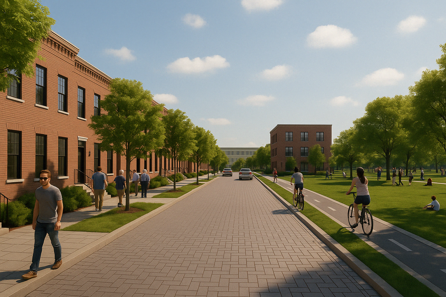 Multimodal streetscape concept rendering