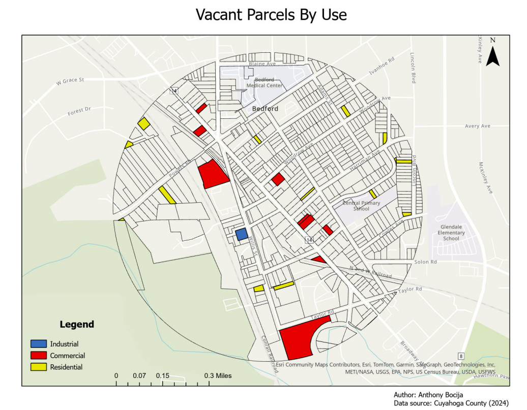 Vacant Parcels By Use map