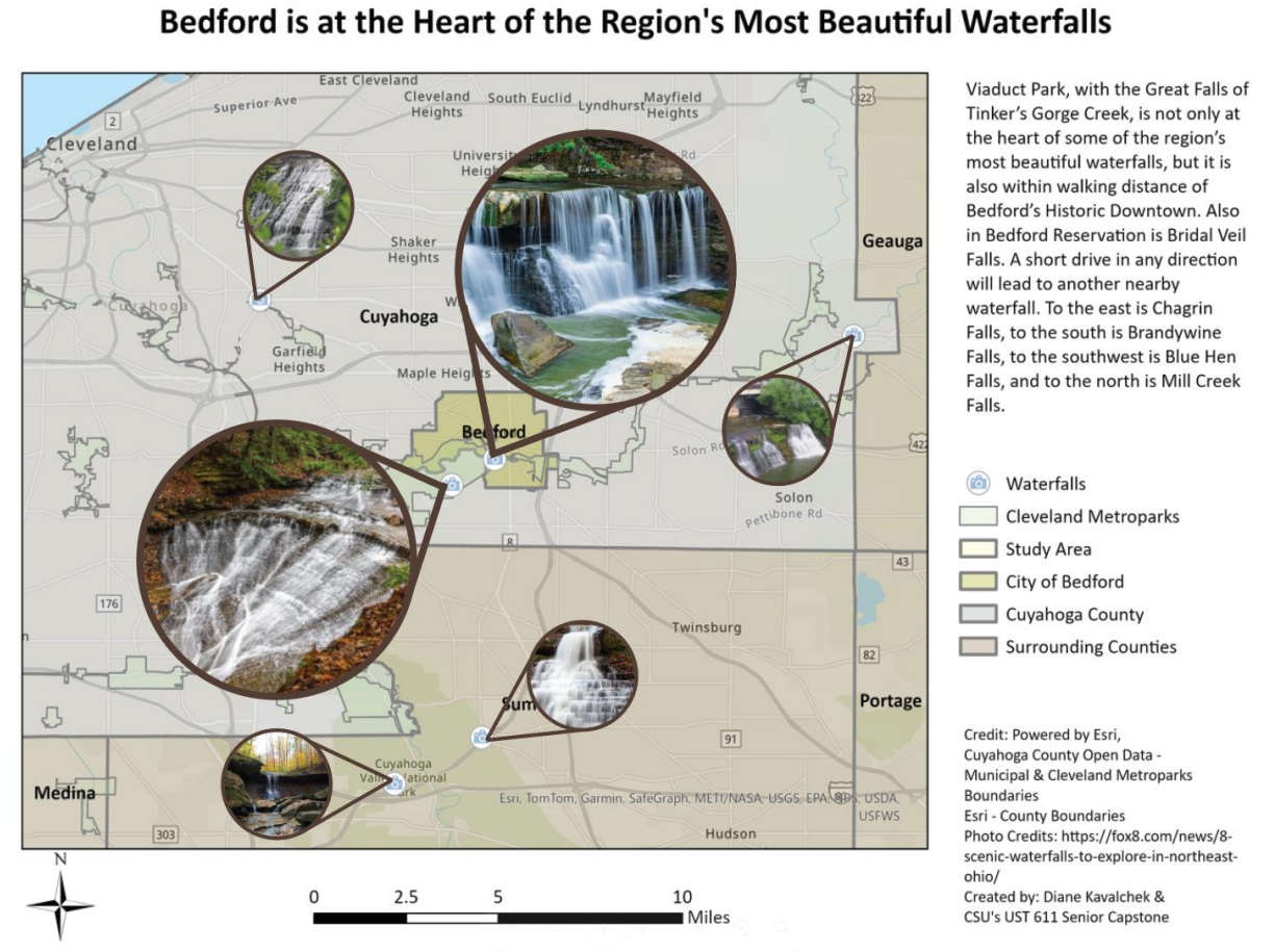 Bedford is at the Heart of the Region's Most Beautiful Waterfalls map